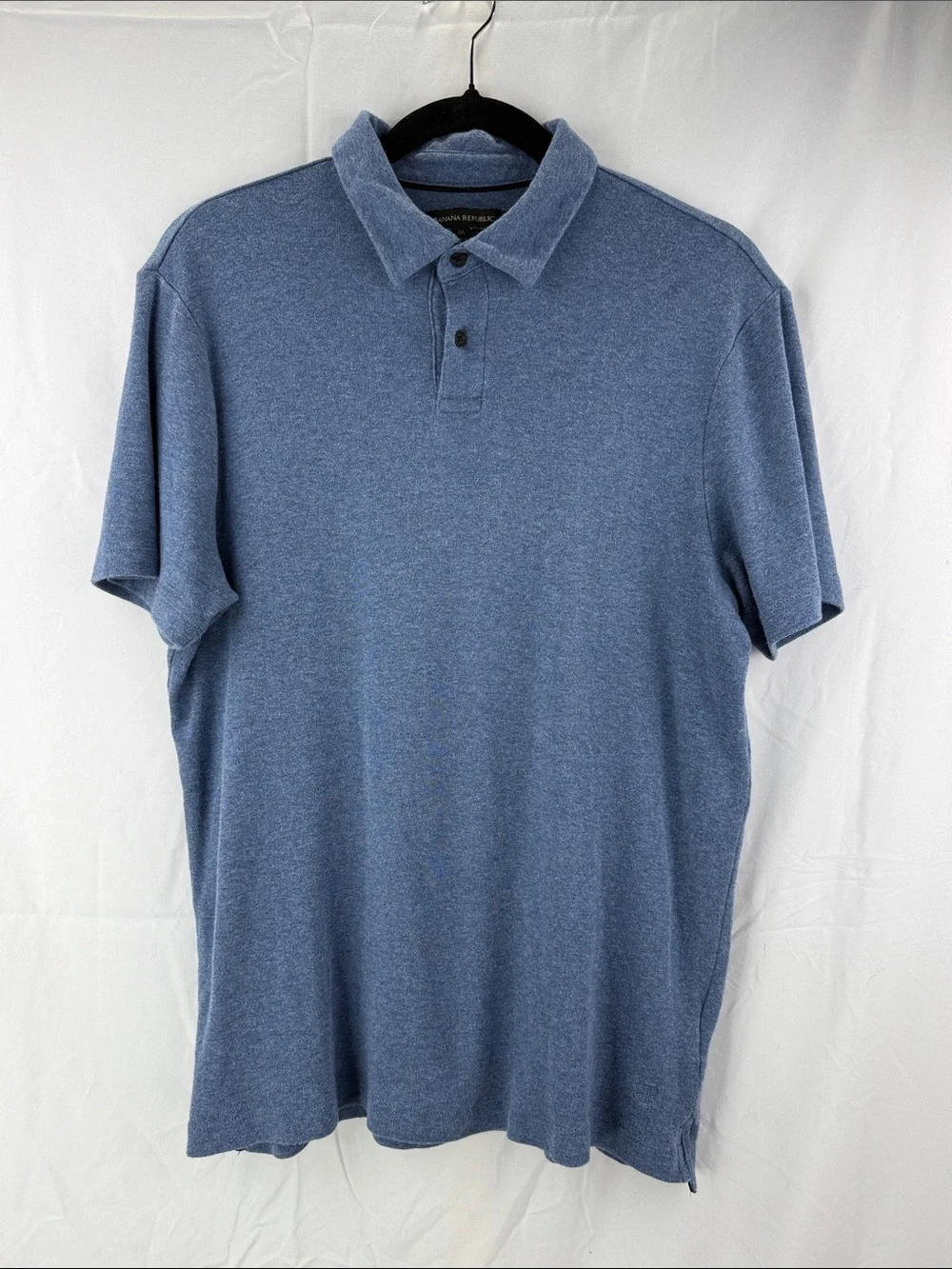 Banana Republic Men’s Size Medium Heathered Blue Short Sleeve Polo Shirt